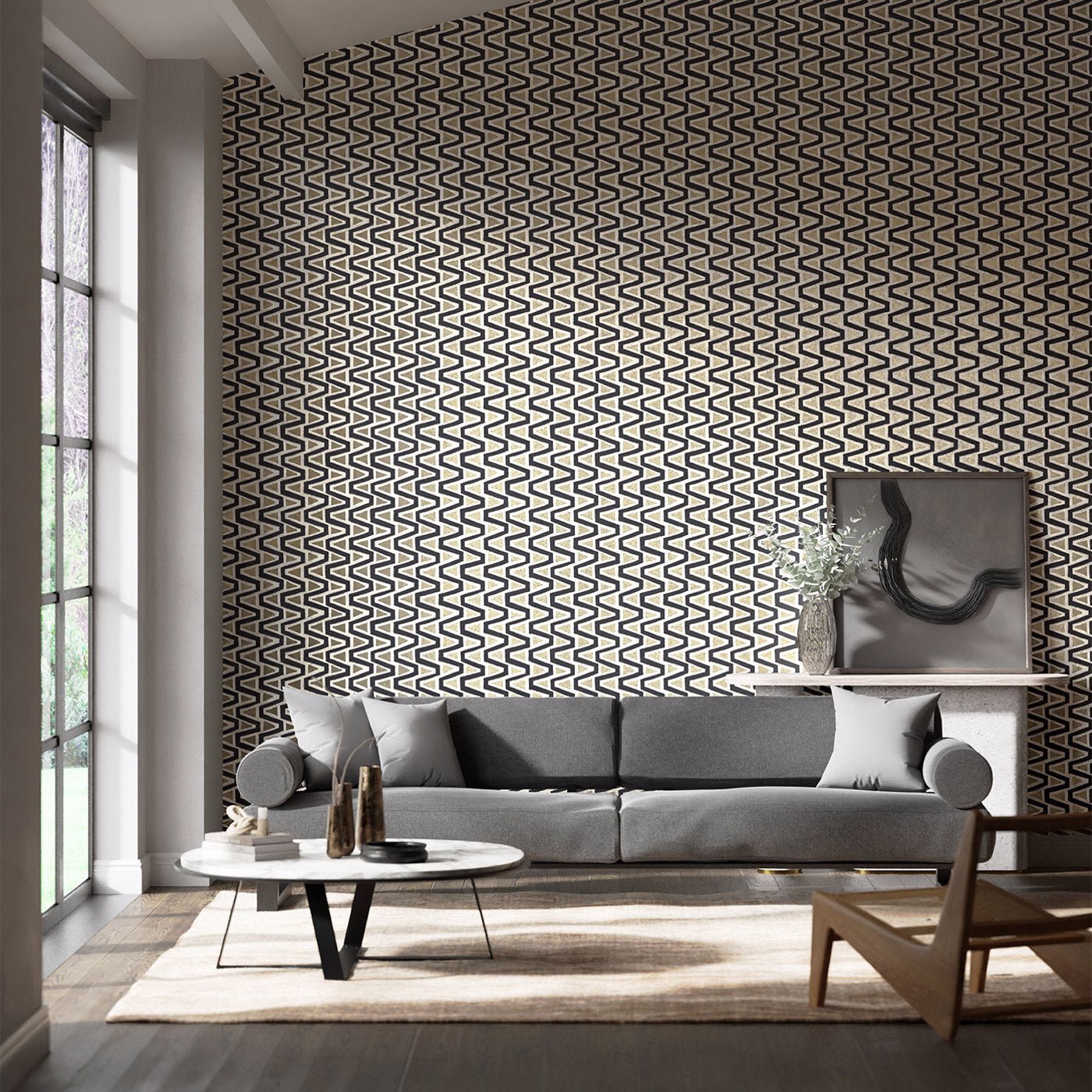 Perception Wallpaper - Black Earth/Gilver/New Beginnings - Harlequin - HQN2112834 - Premier Wallcovering