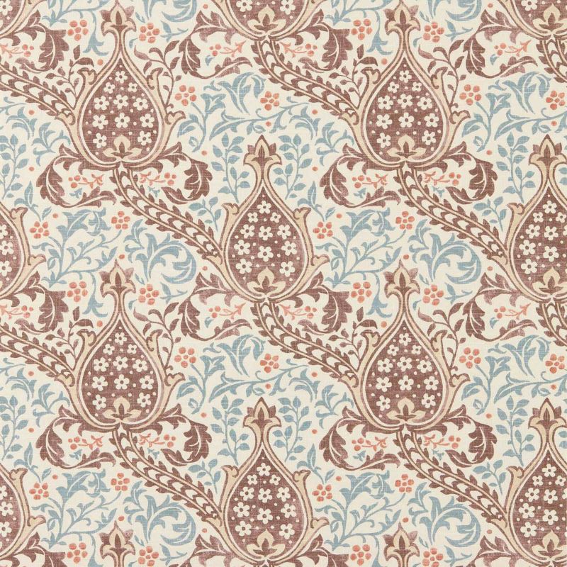 Persian Tulip Wallpaper - Umber/Mineral Blue - Morris & Co - 217598