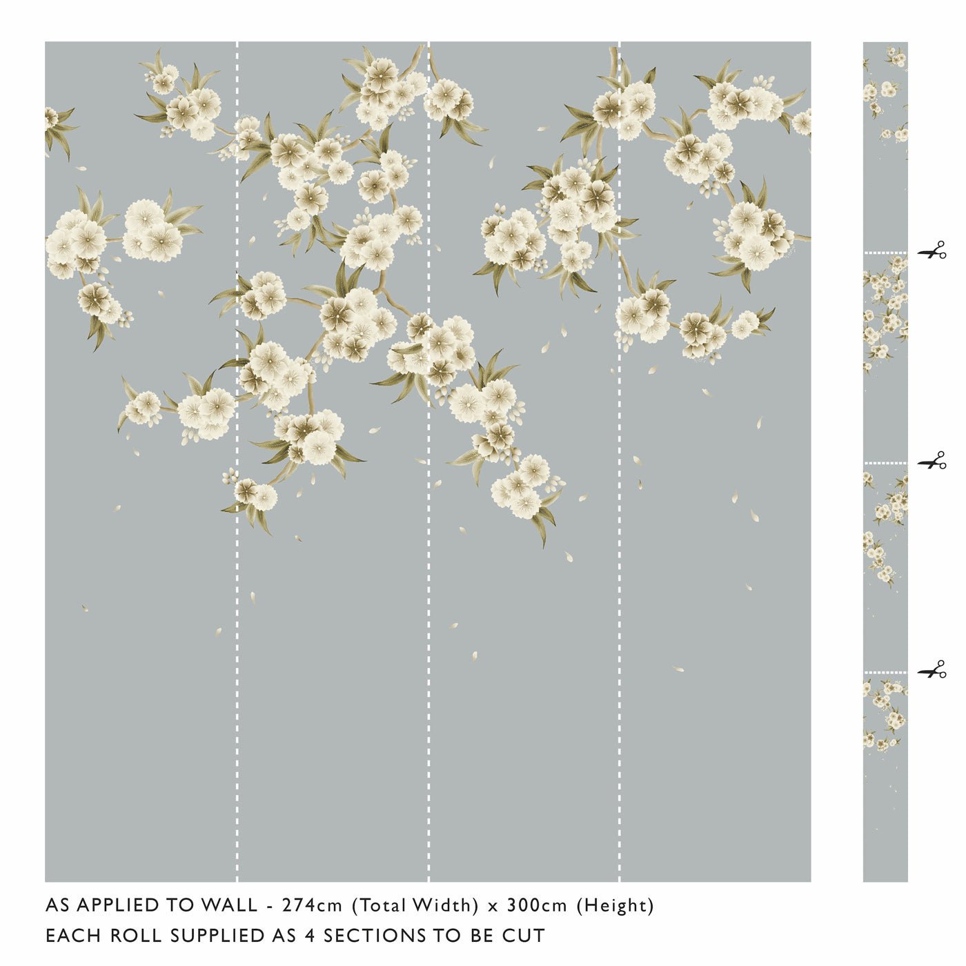 Rosa Wallpaper - Feather Grey/ Paper Lantern/Oyster - Harlequin - HDHW112888 - Premier Wallcovering