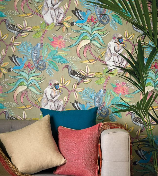Savuti Wallpaper - Bright Multi on Cream - 109/1007 - Cole & Son - Premier Wallcovering