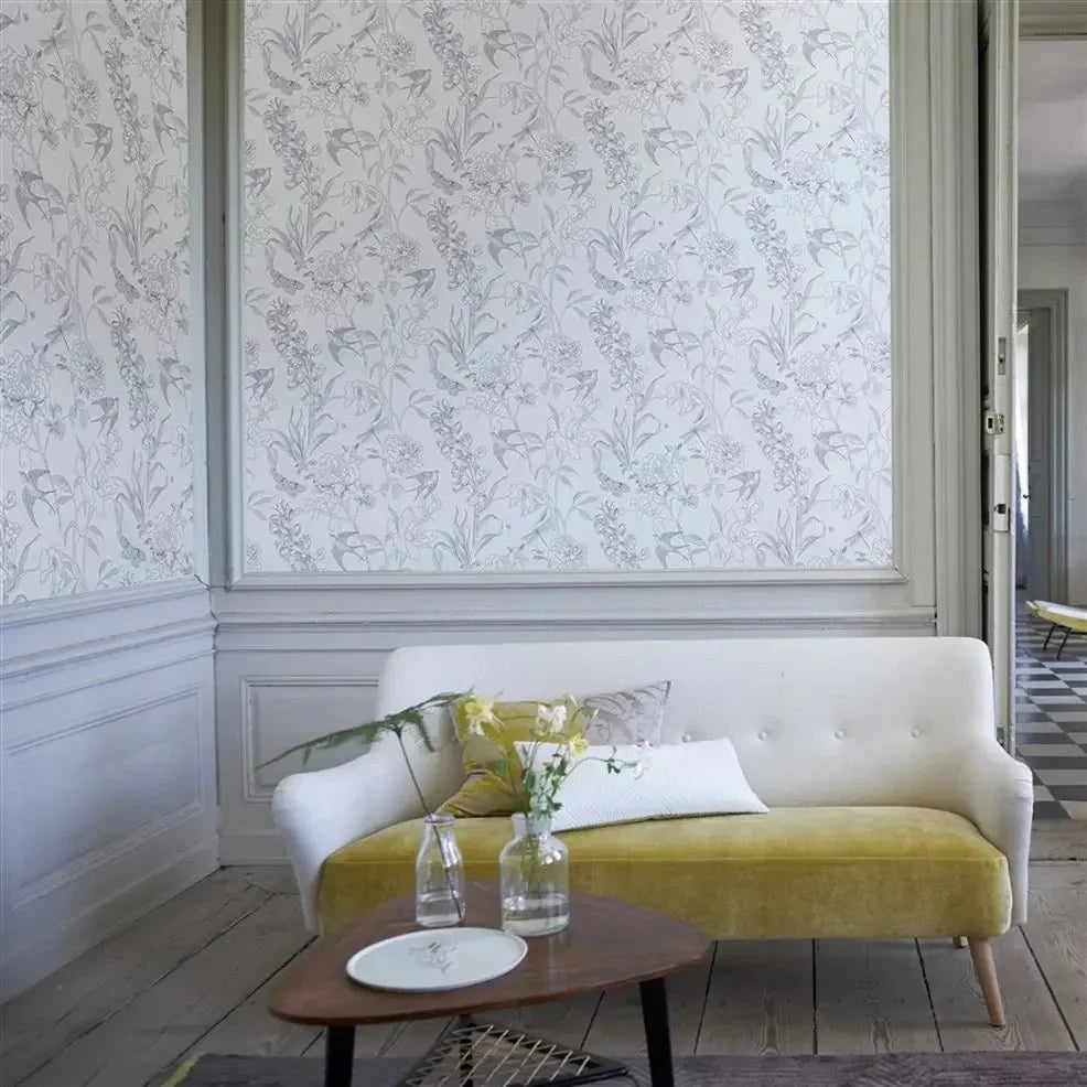 Sibylla Garden Wallpaper - Black And White - PDG721/01 - Designers Guild
