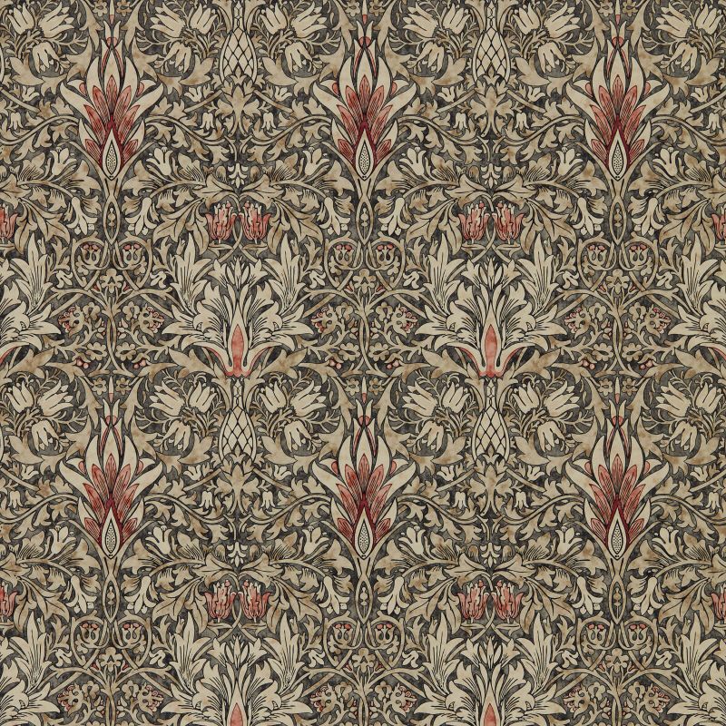 Snakeshead Wallpaper - Charcoal/Spice - Morris & Co - 216870