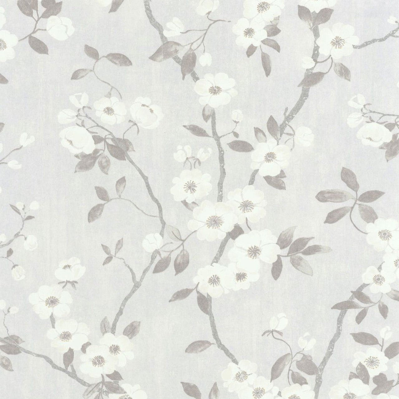 Spring Flower Wallpaper - Blanc / Gris - Casadeco - 85399171 - Premier Wallcovering