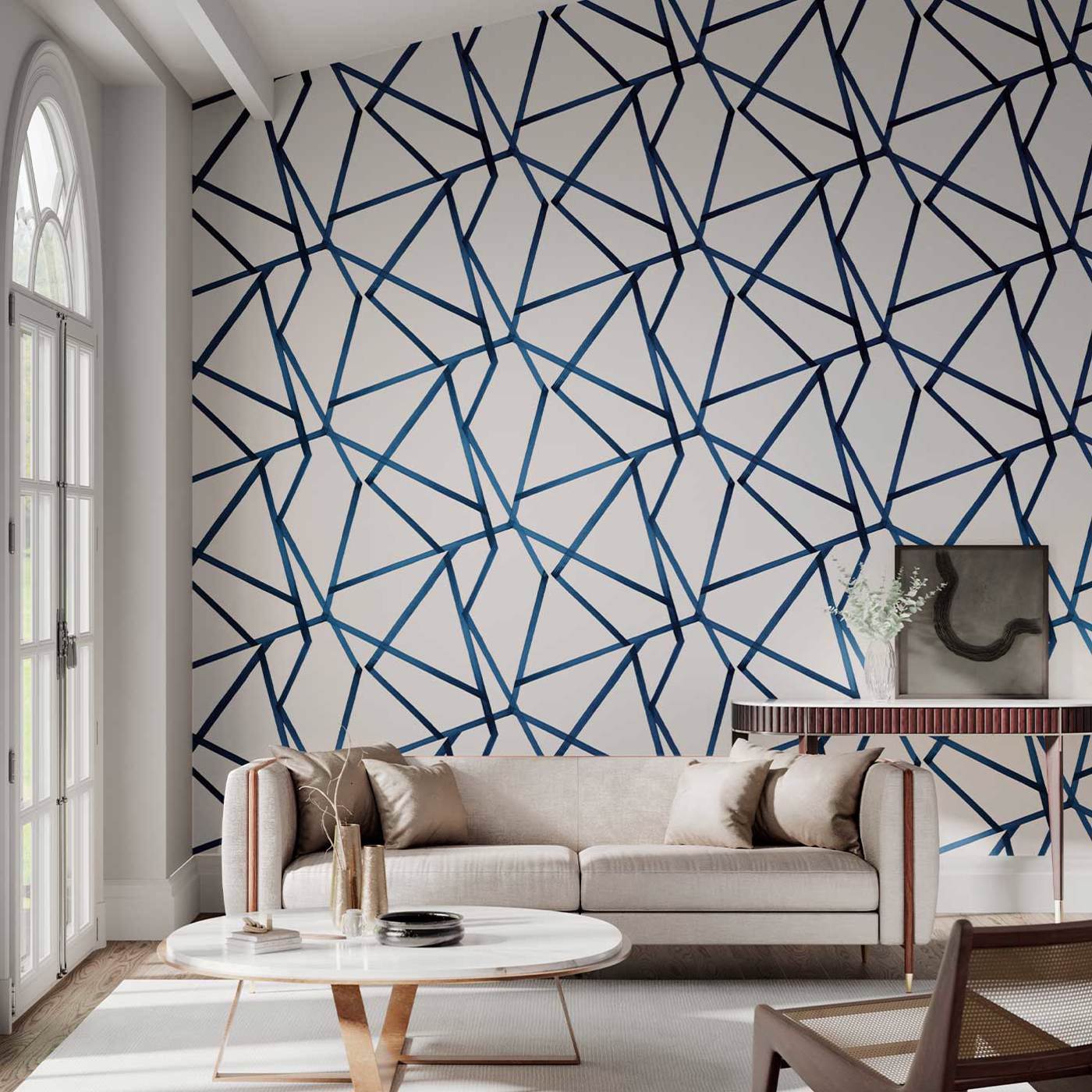 Sumi Wallpaper - Linen/Indigo - Harlequin - HMOW110887 - Premier Wallcovering
