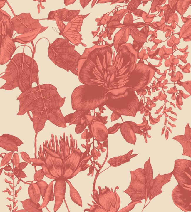 Tivoli Wallpaper - Red on Cream - 99/7033 - Cole & Son - Premier Wallcovering