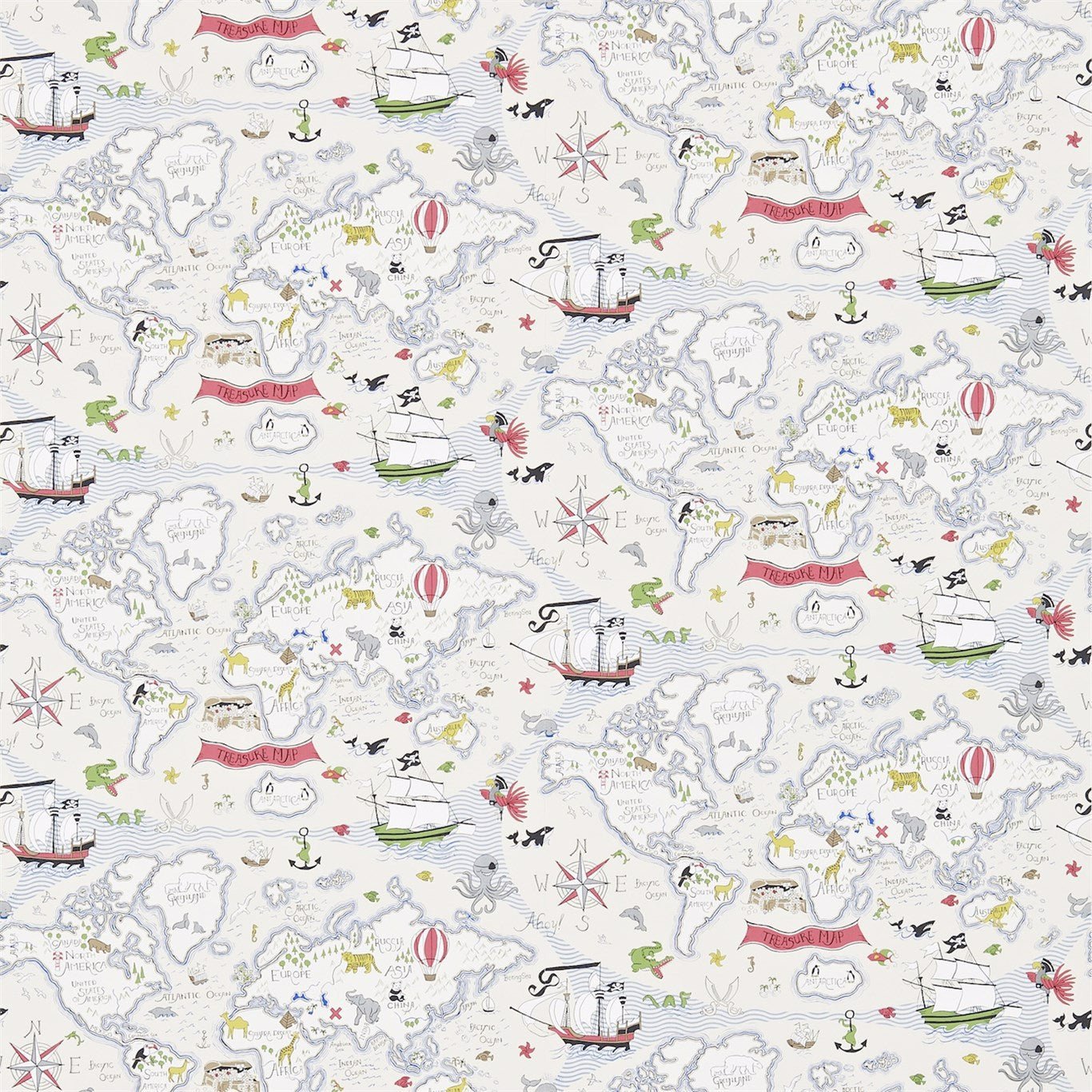 Treasure Map Wallpaper - Vanilla/Multi - Sanderson - DLIT214040