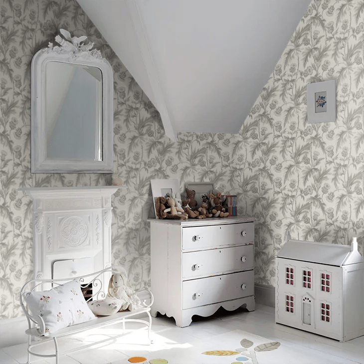 Treasured Thistle Wallpaper - Ivory - Boråstapeter - 2275 - Premier Wallcovering