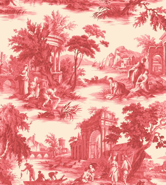 Villandry Wallpaper - Red on Parchment - 99/1004 - Cole & Son - Premier Wallcovering