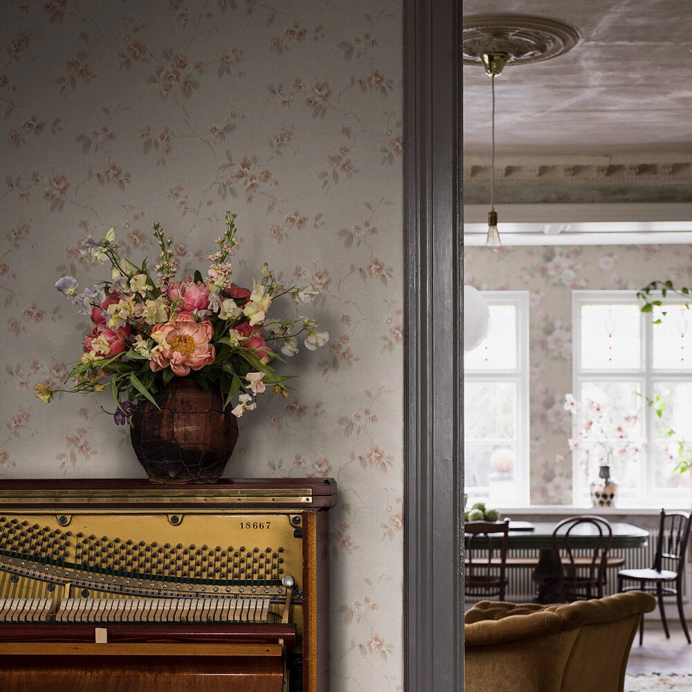 Vintage Rose Wallpaper - Pink - Boråstapeter - 4259 - Premier Wallcovering