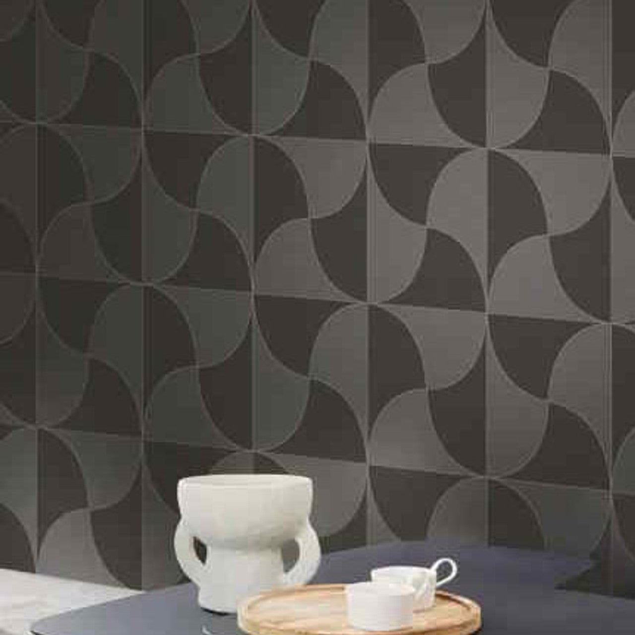Virevolte Alchimie Wallpaper - Noir Reglisse - Casadeco - 89939336 - Premier Wallcovering