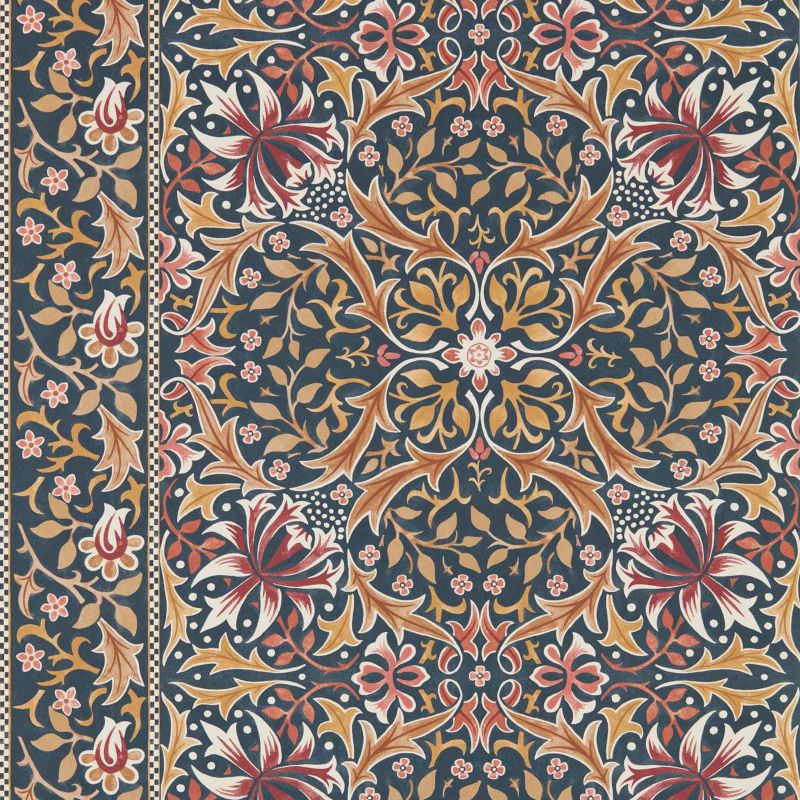 Walthamstow Wallpaper - Indigo/Gold - Morris & Co - 217601