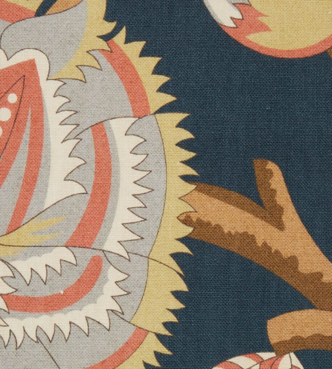 Palampore Trail in Landsdowne Linen Fabric - Blue
