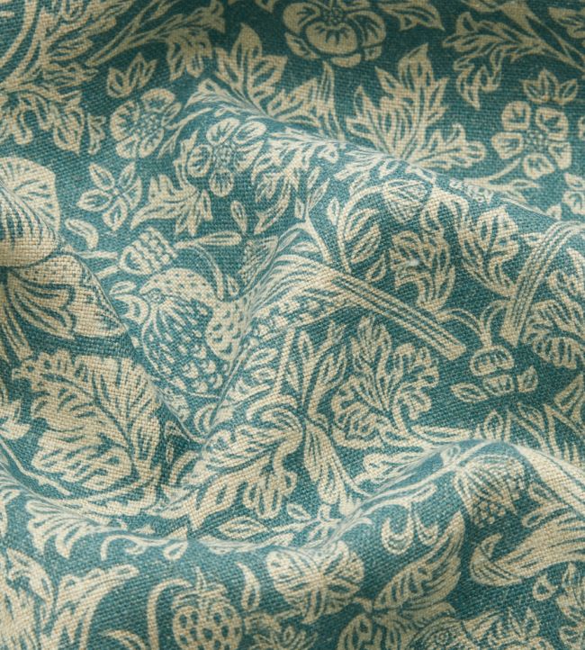 Strawberry Meadowfield in Ladbroke Linen Room Fabric - Green