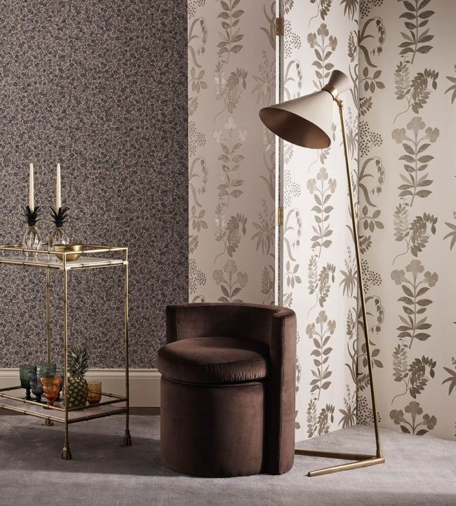 Botanical Stripe Room Wallpaper - Cream