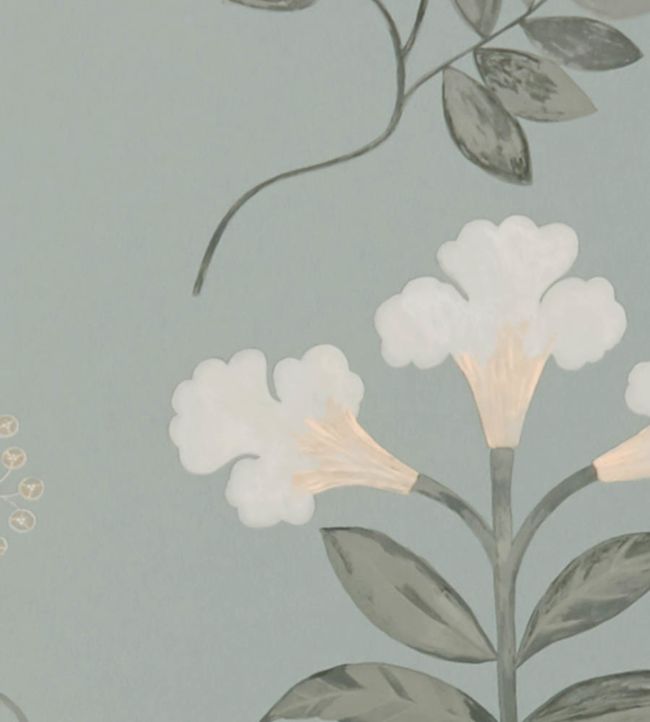 Botanical Stripe Room Wallpaper - Gray