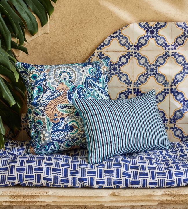 Candy Stripe in Harlow Room Fabric - Blue
