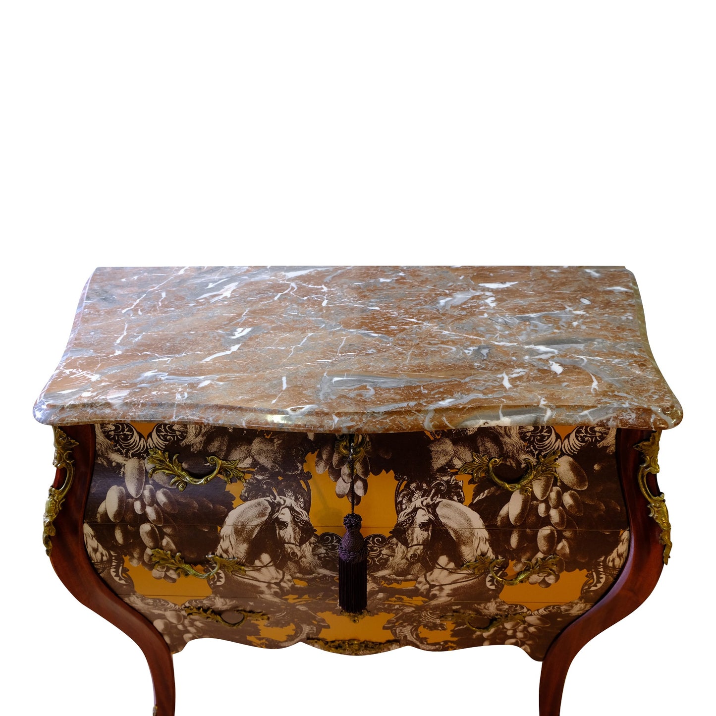 Rococo Three Drawer Chest With Marble Top