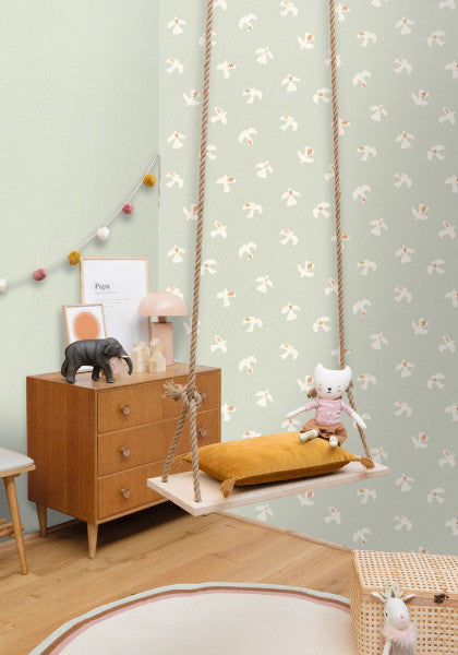 Colombe Room Wallpaper - Silver