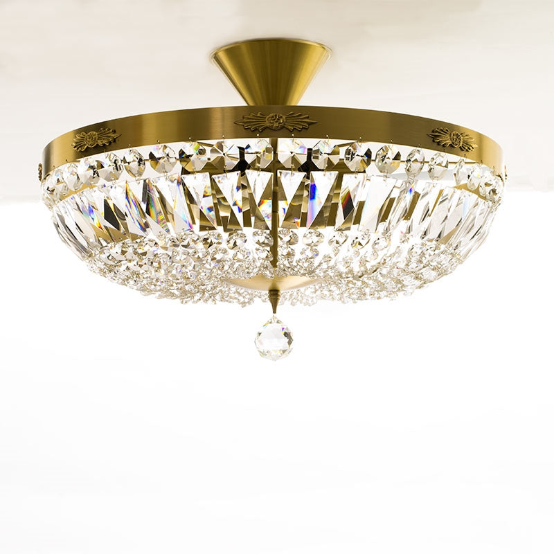 Brass palfond with crystals crystal detail