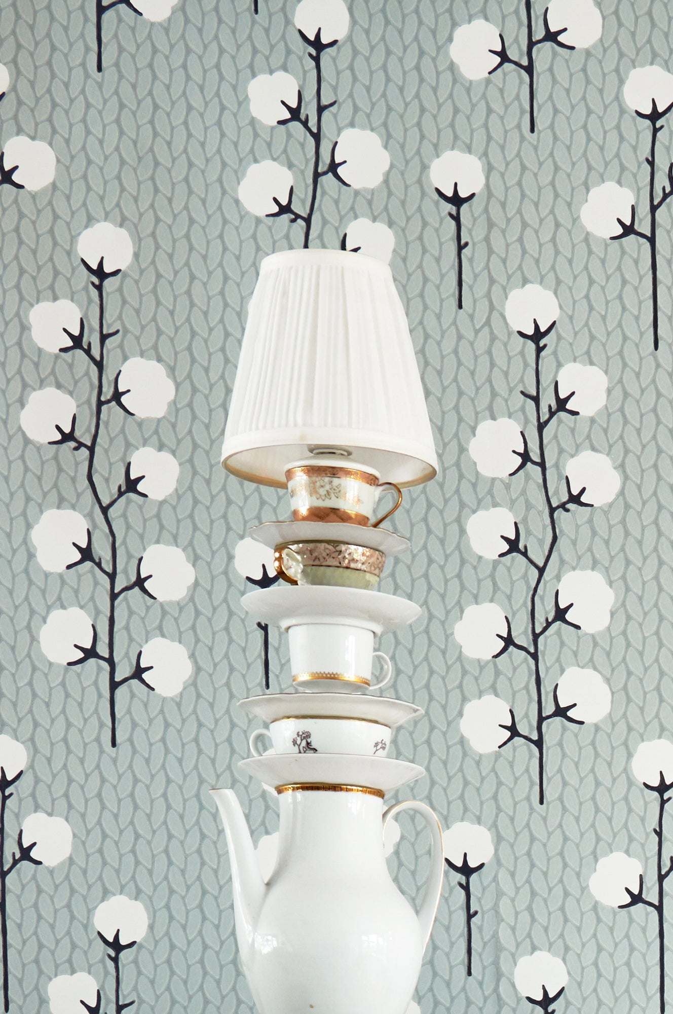 Sweet Cotton Grey Wallpaper - Majvillan