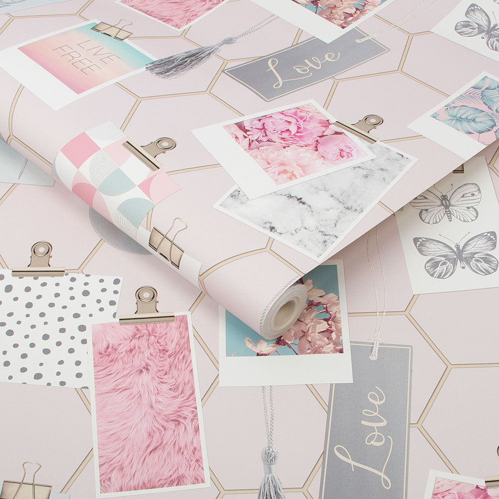 Clip Frames Wallpaper - Pink