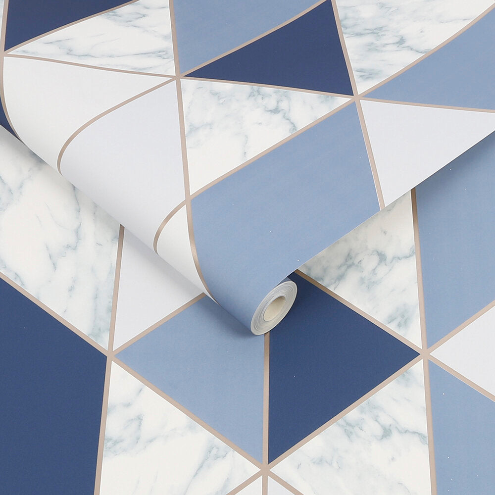 Marble Geo Wallpaper - Blue