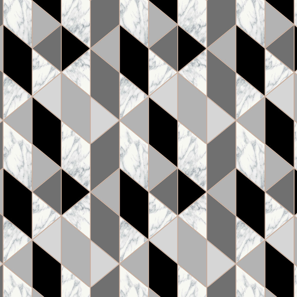 Marble Geo Wallpaper - Black