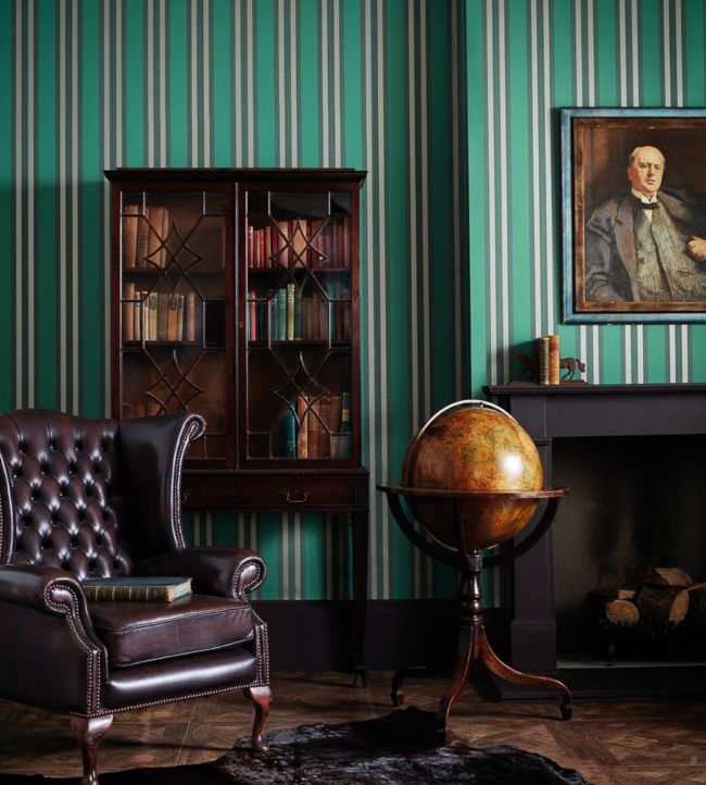 Polo Stripe Wallpaper - Teal - Cole & Son