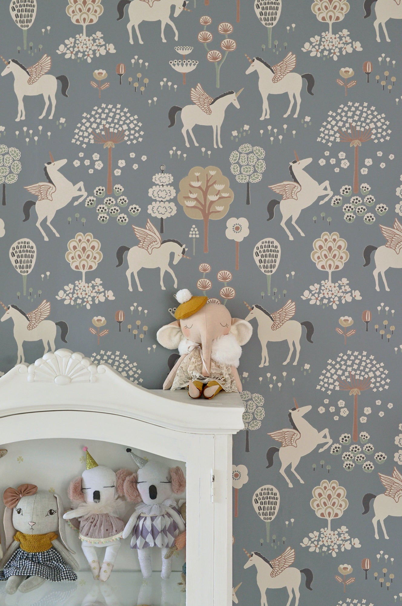 True Unicorns Evening Blue Wallpaper - Majvillan