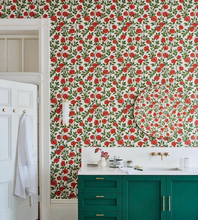 Hampton Roses Wallpaper - Red - Cole & Son