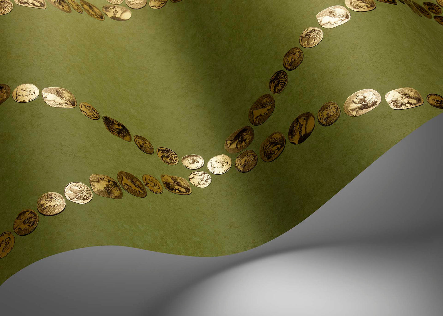 Cammei Wallpaper - Green - Cole & Son