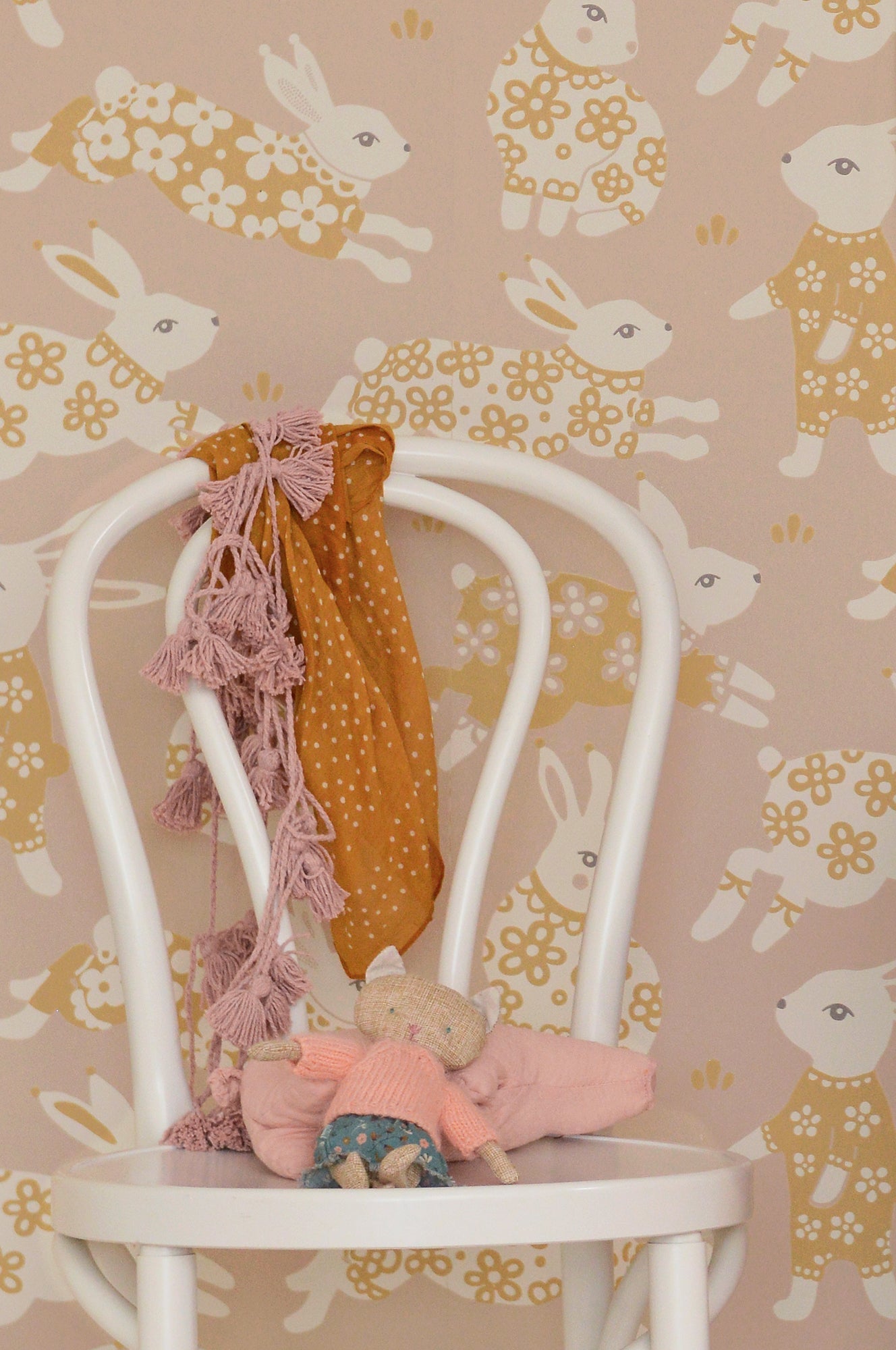 Garden Party Dusty Blush Pink Wallpaper - Majvillan
