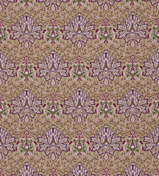Artichoke Embroidery Fabric - Purple