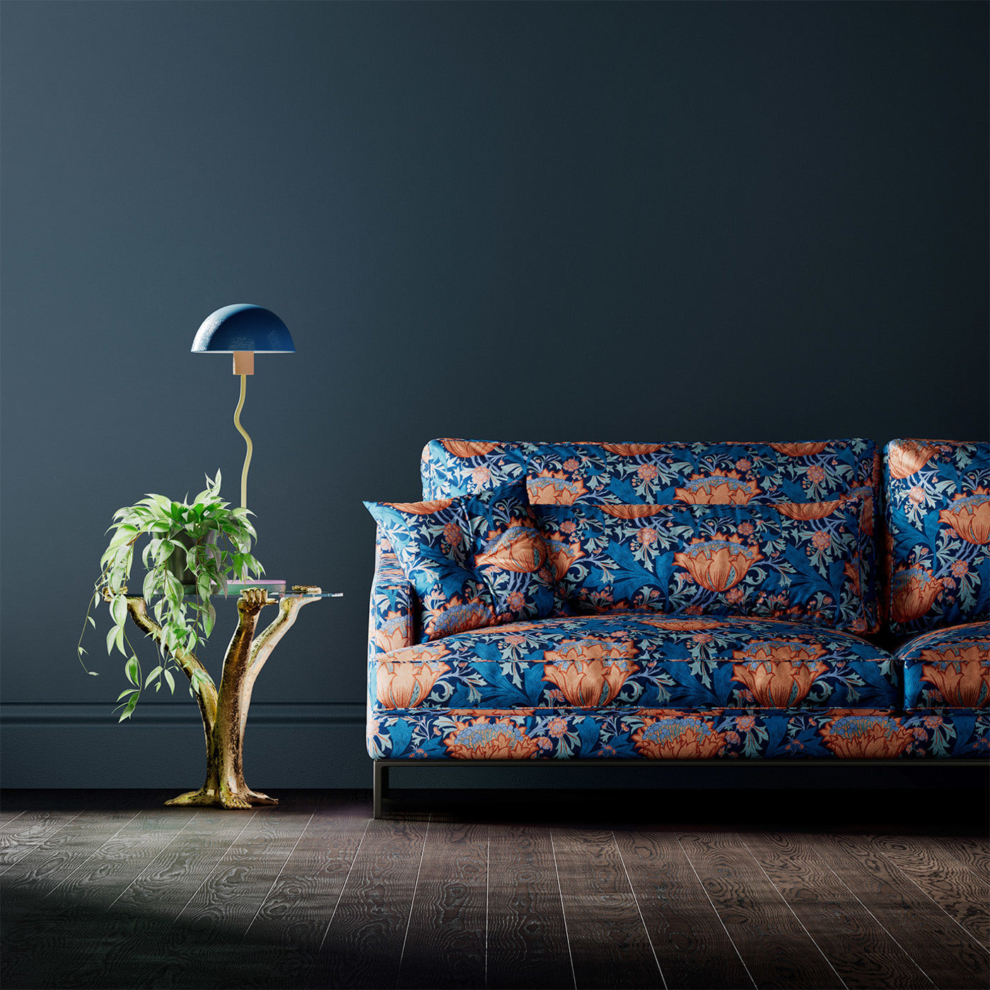 The St Sabastian Room Fabric - Blue