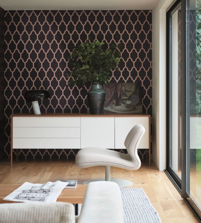 Tessella Room Wallpaper - Black