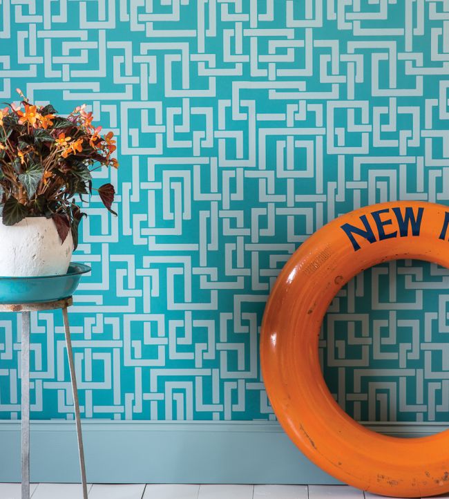 Enigma Room Wallpaper - Teal