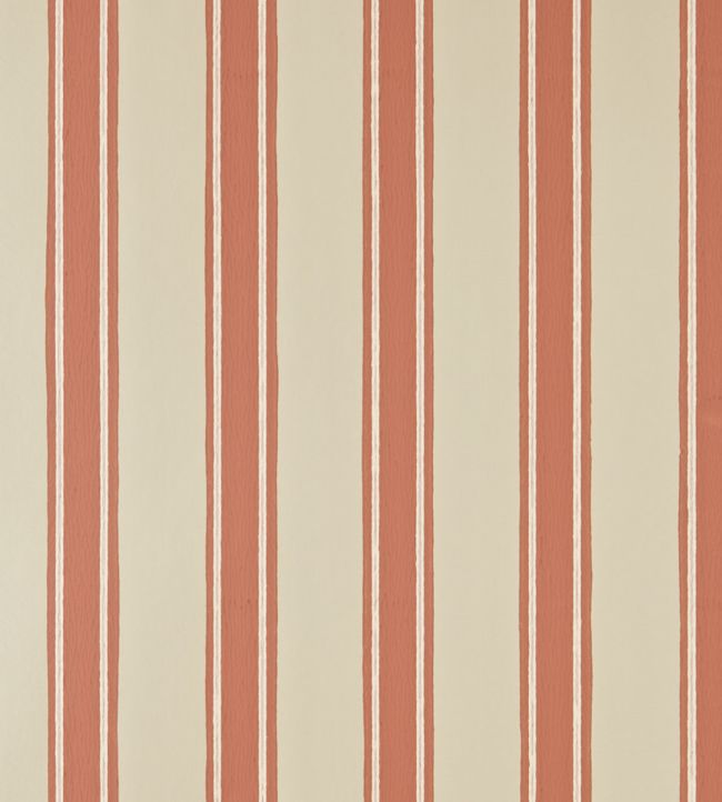 Block Print Stripe Wallpaper - Red