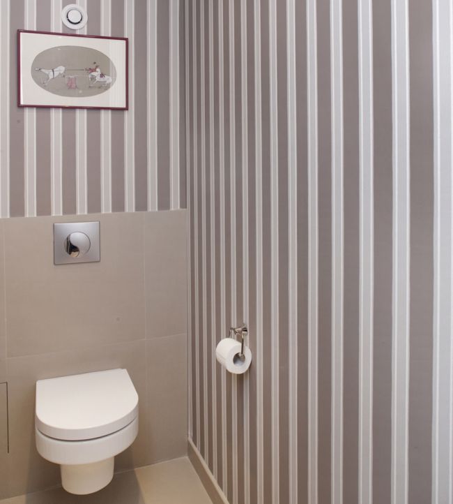 Block Print Stripe Room Wallpaper - Gray
