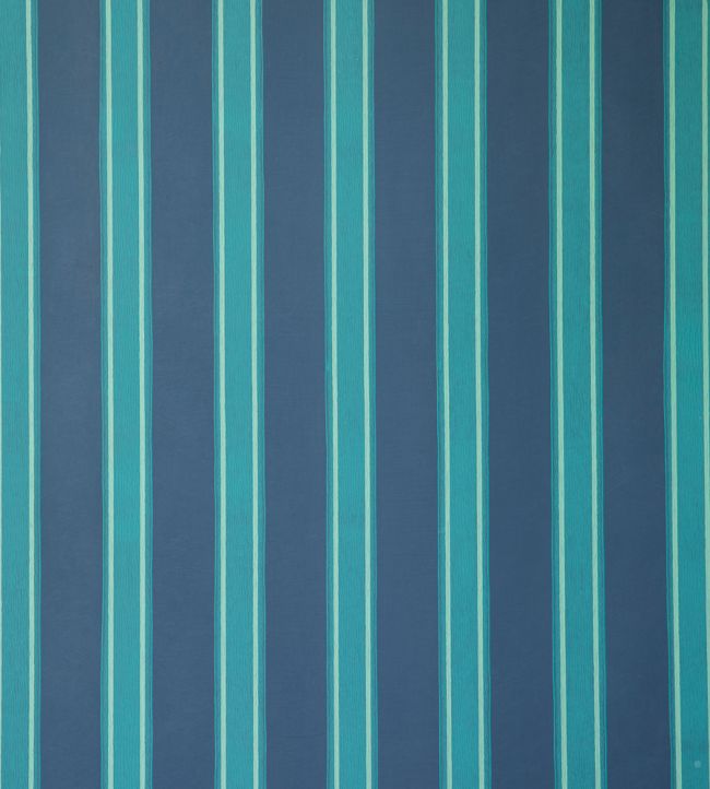 Block Print Stripe Wallpaper - Teal