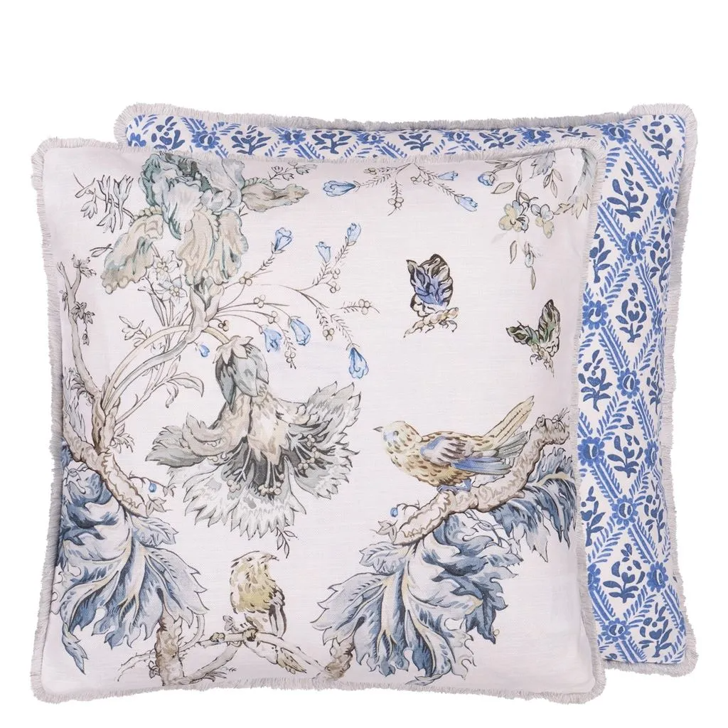 Suffolk Garden Delft Cushion - Designers Guild