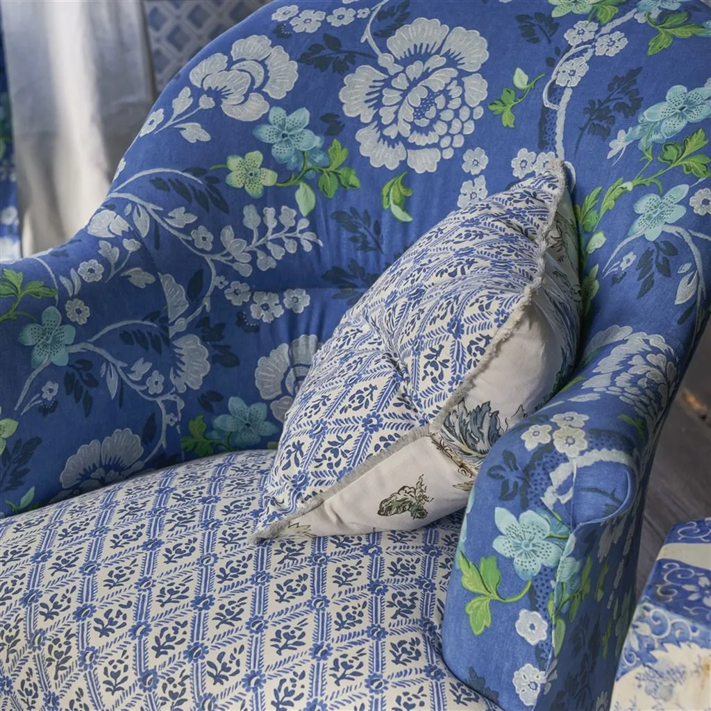 Suffolk Garden Delft Cushion - Designers Guild