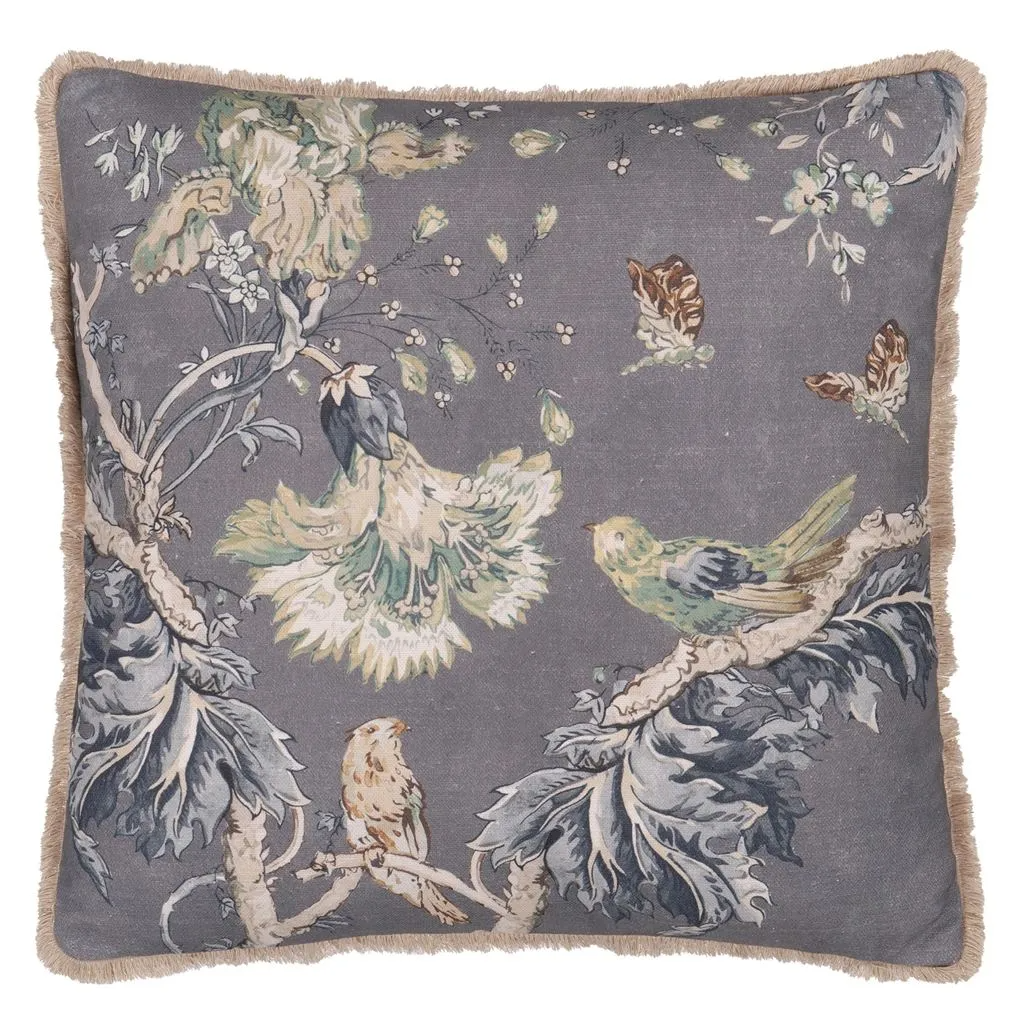 Suffolk Garden Slate Blue Cushion - Designers Guild
