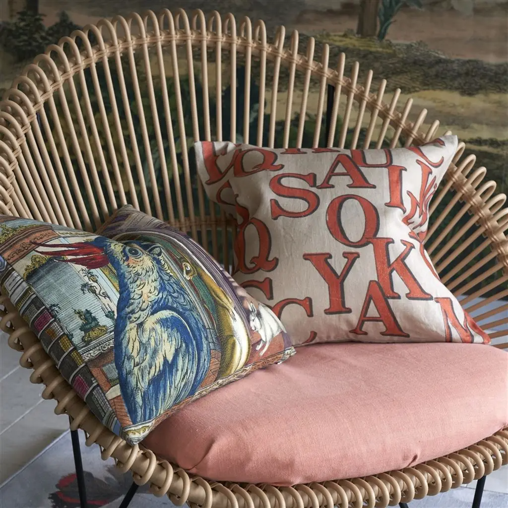 In The Library Sepia Cushion - Designers Guild