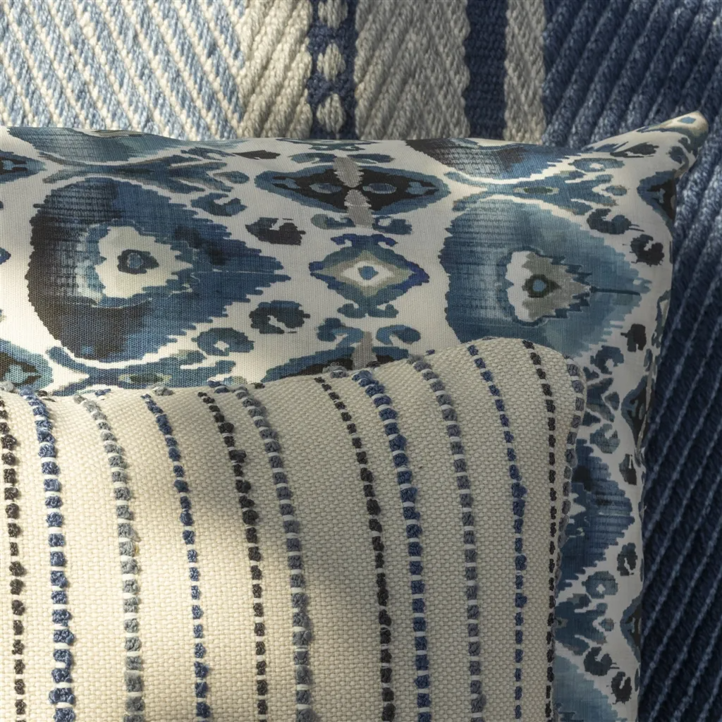 Saldes Indigo Outdoor Cushion - Designers Guild