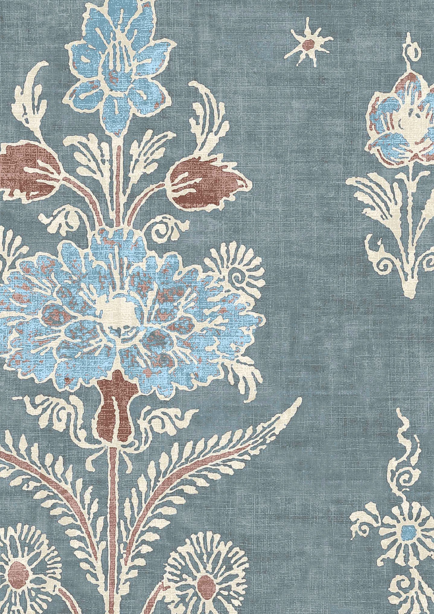 Citadel Blue Almond Wallpaper - Lewis & Wood