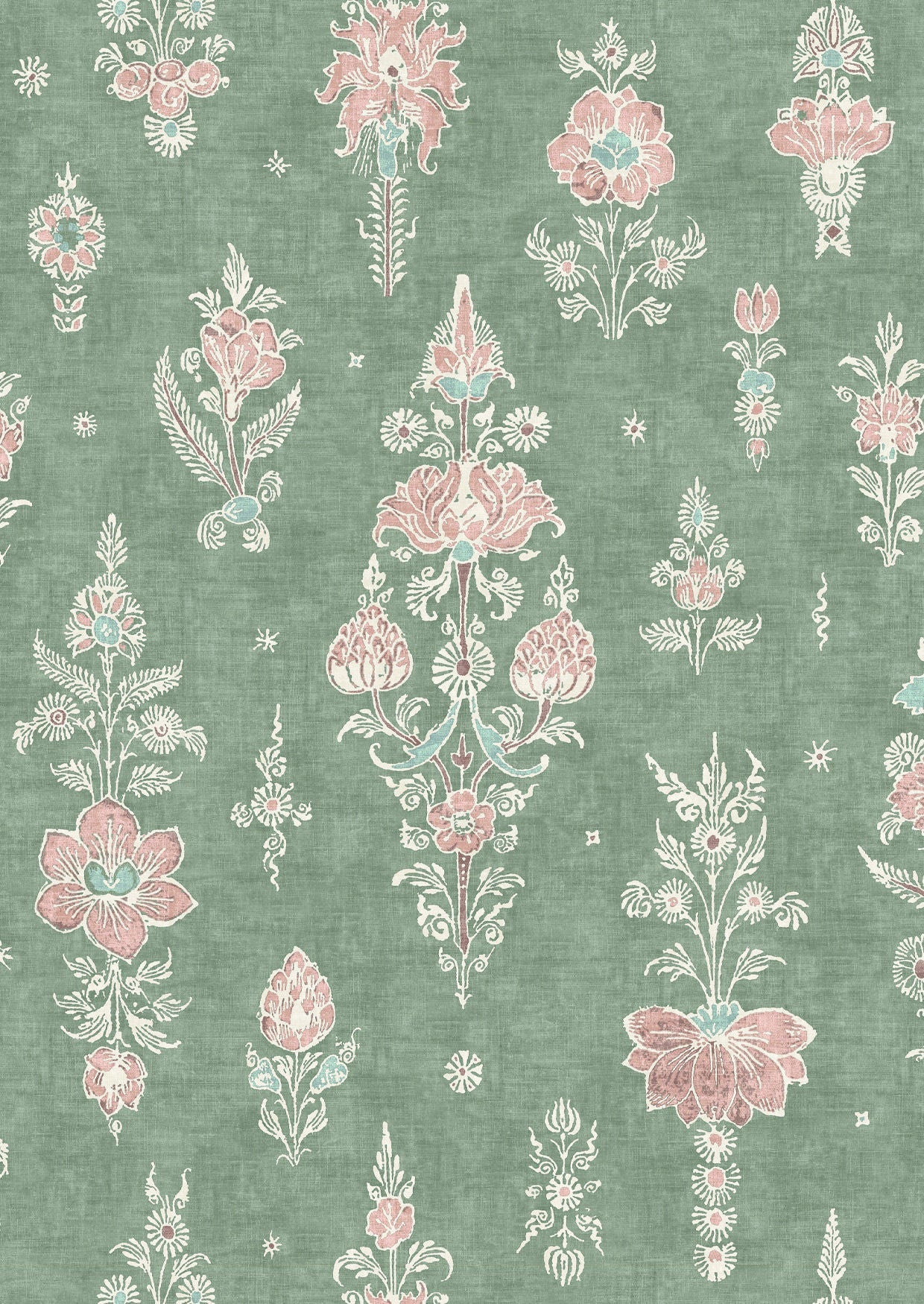 Citadel Green Glaze Wallpaper - Lewis & Wood