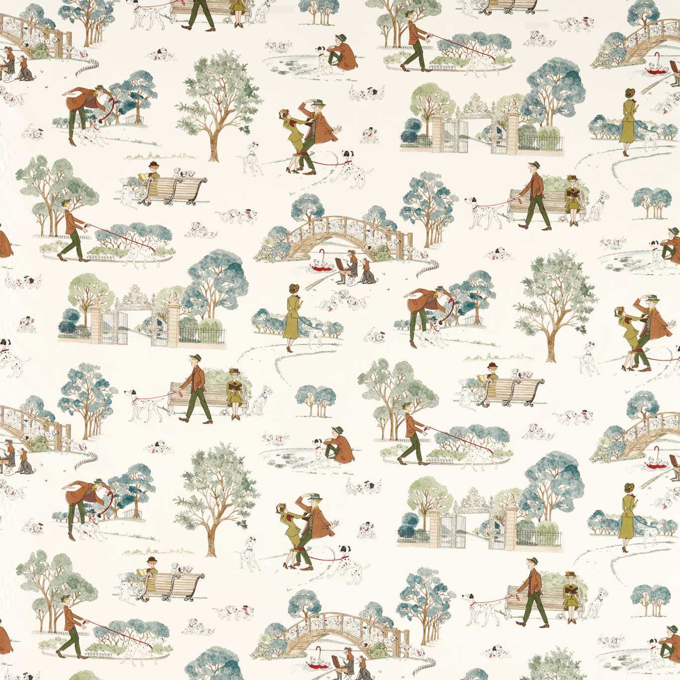 101 Dalmatians Breeze Blue Fabric