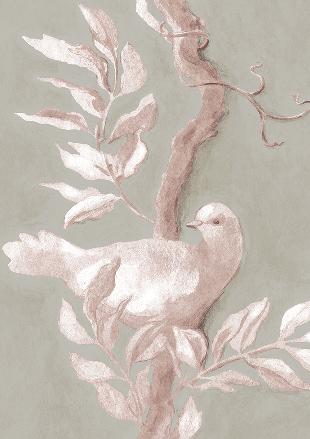 Doves Wallpaper - Pink - Lewis & Wood