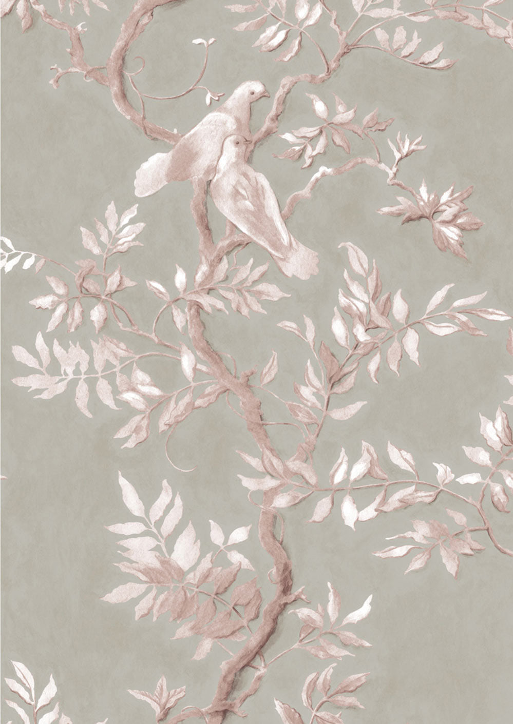 Doves Wallpaper - Pink - Lewis & Wood