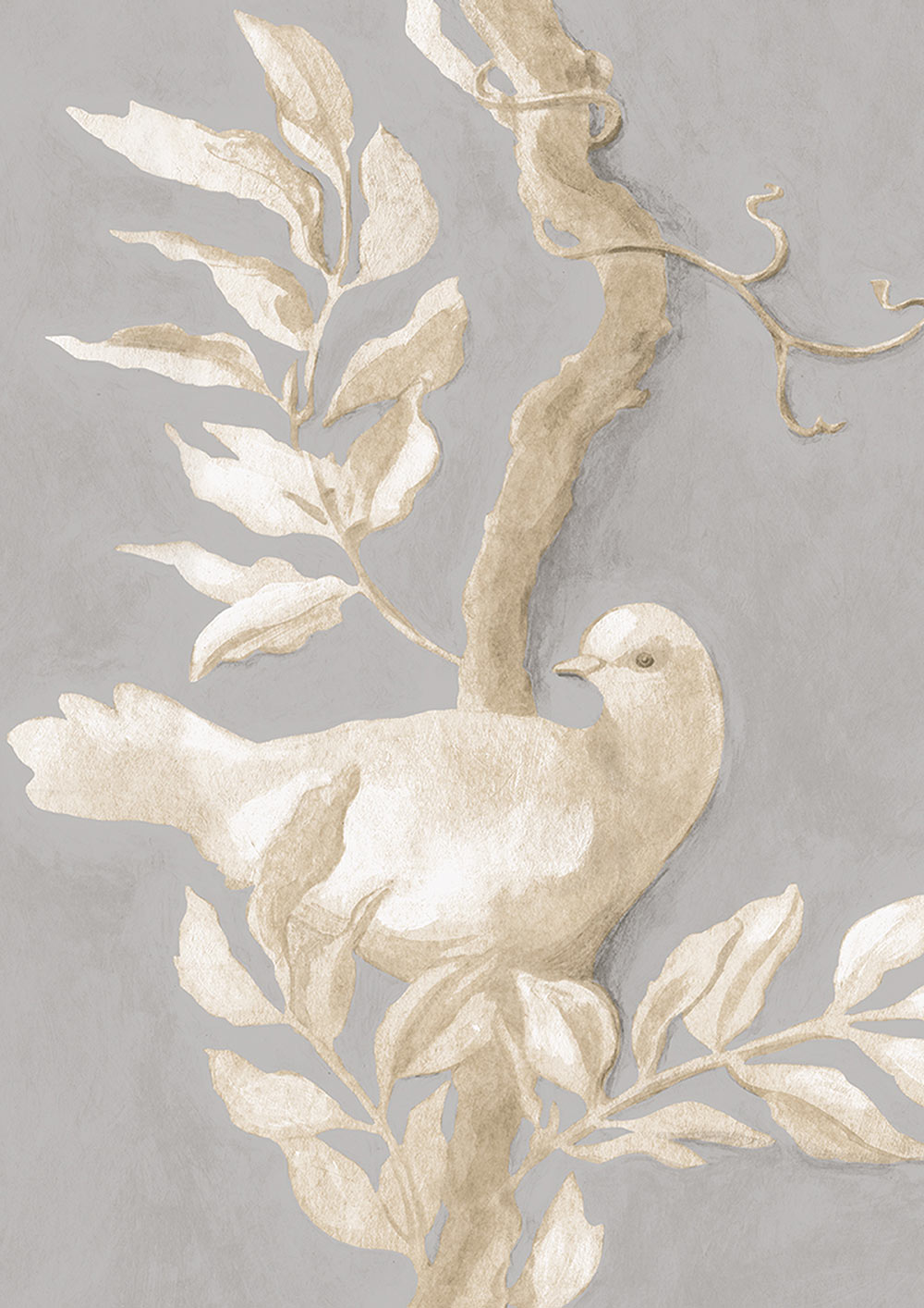Doves Wallpaper - Purple - Lewis & Wood